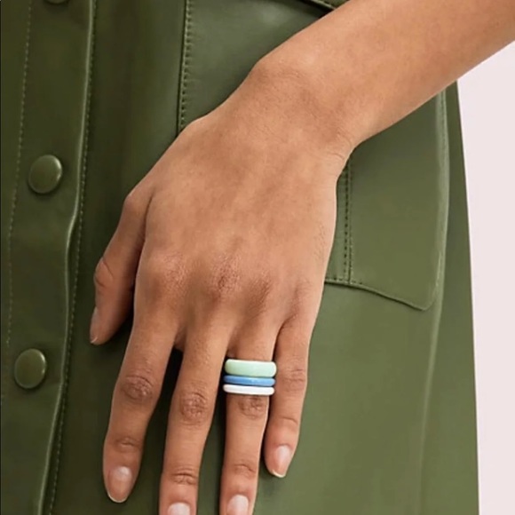 Kate Spade Candy Drops Ring Blue 4 pc. Set - Picture 4 of 6